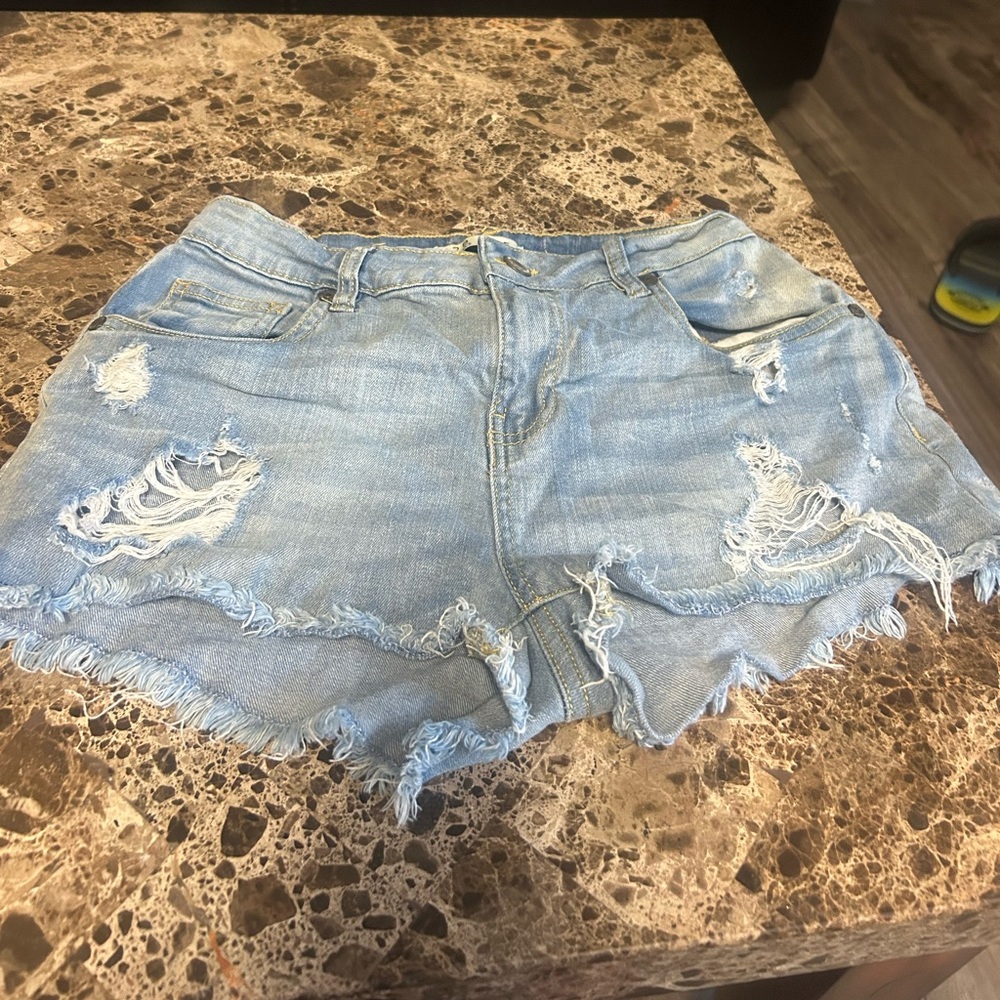 Urban Outfitters Light Blue Ripped Jean Shorts